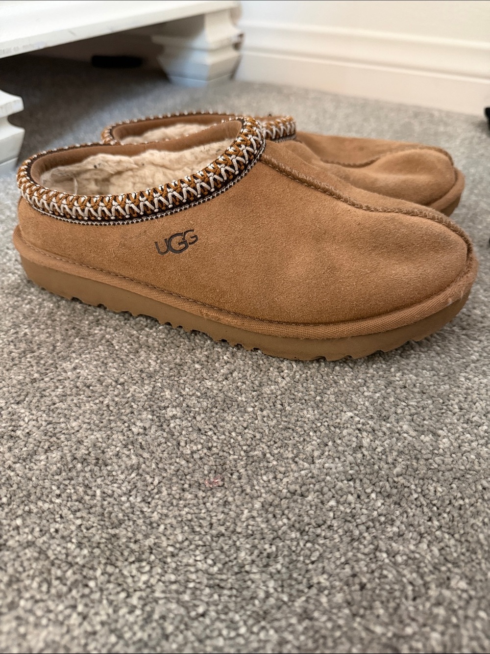 UGG Kids Chestnut Tan Shearling-Lined Slip-On Clog